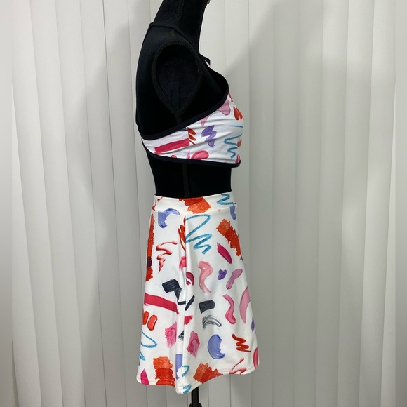 BLACKMILK Let’s Make Up Skirt Set Racerback Crop Top A-Line Skirt White M/L - Picture 4 of 15